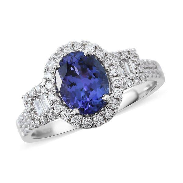 Rhapsody 950 Platinum AAAA Tanzanite and E-F VS Diamond Ring (Size 7) 6.98 Grams 2.70 ctw - Product card gallery slide 1 (9431100686591)