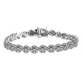 Diamond Bracelet in Platinum Over Sterling Silver, Silver Cluster Bracelet, Wedding Gifts For Her (7.25 In) 1.00 ctw (Copy) - Sticky add to cart bar