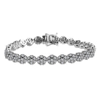 Diamond Bracelet in Platinum Over Sterling Silver, Silver Cluster Bracelet, Wedding Gifts For Her (7.25 In) 1.00 ctw (Copy)