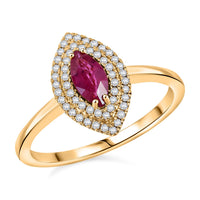 ILIANA 1 ctw AAA Burmese Ruby and Diamond F SI1 Ring in 18K Yellow Gold 3.65 Grams (Size 6)