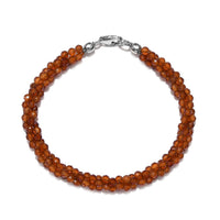 Natural Thai Black Spinel Twisted Beaded Bracelet in Sterling Silver (7.25 In) 45.00 ctw