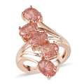 Natural Tanzanian Natronite 5 Stone Floral Bypass Ring in Vermeil RG Over Sterling Silver, Engagement Rings For Women 3.60 ctw - Sticky add to cart bar