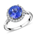 18K W Gold  Tanzanite, White Diamond Ring ,  Gold Wt. 3.5 g 3.70 ctw - Sticky add to cart bar