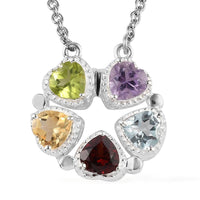 2.70 ctw Mozambique Garnet Necklace 18 Inch in Stainless Steel and Sterling Silver