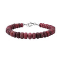 Norwegian Thulite Bracelet, Round Beads Bracelet, Thulite Beads Bracelet, Sterling Silver Bracelet (7.25 In) 94.00 ctw - Sticky add to cart bar