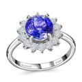 Appraised RHAPSODY 950 Platinum AAAA Tanzanite and E-F VS2 Diamond Sunburst Ring 5.65 Grams 2.75 ctw - Sticky add to cart bar