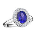 Iliana 18K White Gold AAA Tanzanite and G-H SI Diamond Scallop Halo Ring 4.90 Grams 2.75 ctw - Sticky add to cart bar