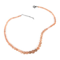 South African Pink Tigers Eye (D) Beaded Necklace 18 Inches in Stainless Steel 155.80 ctw