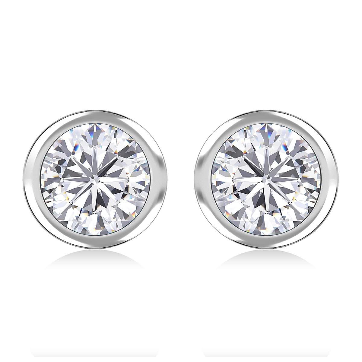 Elanza Simulated Diamond (2.00 Ct) Sterling Silver Earring 2.00 ctw
