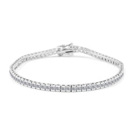 Elanza Simulated Diamond (8.64 Ct) Sterling Silver Bracelet (Size 7.25 In) 8.64 ctw