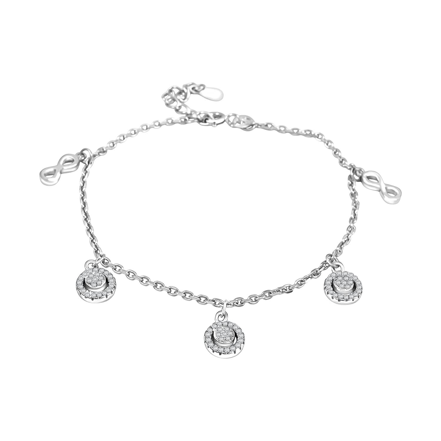 Elanza Simulated Diamond (1.44 Ct) Sterling Silver Bracelet (Size 7 Adjustable) 1.44 ctw