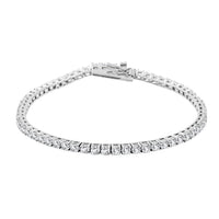Elanza Simulated Diamond (6.93 Ct) Sterling Silver Bracelet (Size 7.25 In) 6.93 ctw