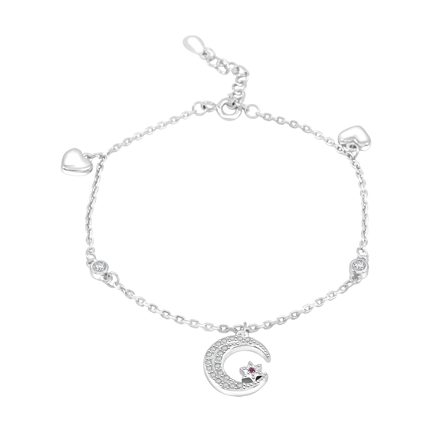Elanza Simulated Diamond (0.62 Ct) Sterling Silver Bracelet (Size 6.75 Adjustable) 0.62 ctw