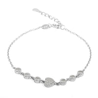 Elanza Simulated Diamond (1.12 Ct) Sterling Silver Bracelet (Size 6.75 Adjustable) 1.12 ctw