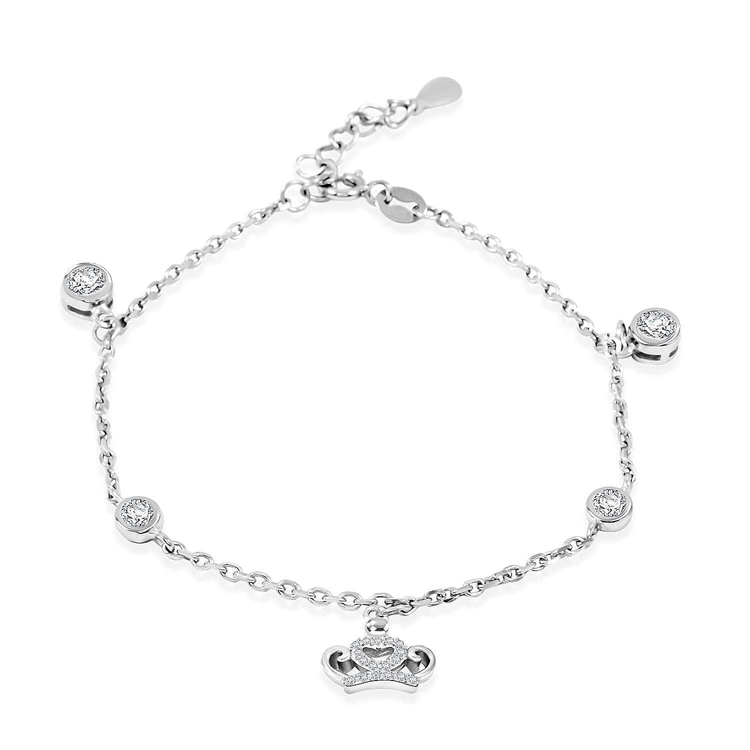 Elanza Simulated Diamond (1.06 Ct) Sterling Silver Bracelet (Size 7 Adjustable) 1.06 ctw