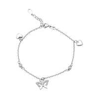 Elanza Simulated Diamond (0.60 Ct) Sterling Silver Bracelet (Size 7 Adjustable) 0.60 ctw