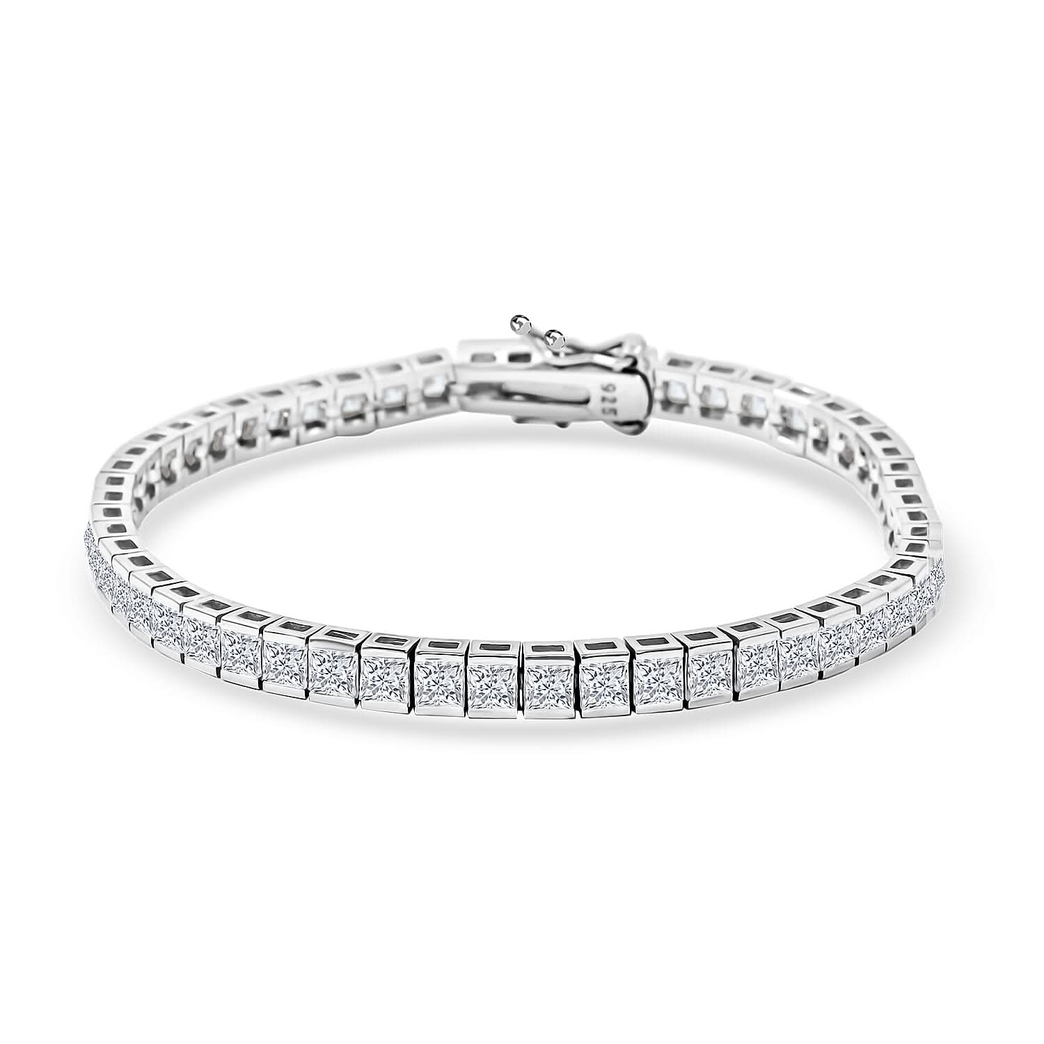 Elanza Simulated Diamond (26.50 Ct) Sterling Silver Bracelet (Size 7.00 In) 26.50 ctw