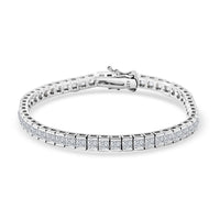 Elanza Simulated Diamond (26.50 Ct) Sterling Silver Bracelet (Size 7.00 In) 26.50 ctw