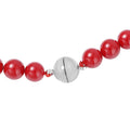White Shell Pearl Beaded Necklace 20 Inches in Silvertone Magnetic Clasp - Sticky add to cart bar