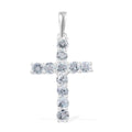 Sky Blue Topaz Cross Pendant in Sterling Silver 1.50 ctw - Sticky add to cart bar