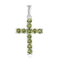 1.50 ctw Mozambique Garnet Cross Pendant in Sterling Silver