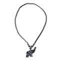 Hematite Beaded Necklace 20 Inches with Eagle Pendant in Stainless Steel - Sticky add to cart bar