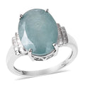 9.90 ctw Grandidierite and Diamond Ring in Sterling Silver - Sticky add to cart bar
