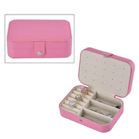 Cream Faux Leather Mini Travel Jewelry Organizer with Anti Scratch Interior (6.5x4.5x2)