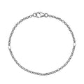Platinum Over Sterling Silver Bracelet (7.50 In) (2.42 g) - Sticky add to cart bar