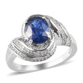 Himalayan Kyanite and Zircon 4.00 ctw Ring in Platinum Over Sterling Silver - Sticky add to cart bar