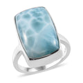 21.75 ctw Larimar Ring in Sterling Silver (Size 9.0) - Sticky add to cart bar