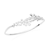 LucyQ Splash Collection Rhodium Over Sterling Silver Bangle Bracelet (7 in) 15 Grams