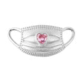 Simulated Pink Diamond Mask Pendant Charm in Sterling Silver - Sticky add to cart bar