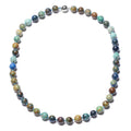 295 ctw Natural Chrysocolla Beads Necklace 20 Inches in Sterling Silver Magnetic Clasp - Sticky add to cart bar