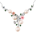 Jardin Collection South Sea Golden Culture Pearl 10mm, Multi Gemstone Necklace 18In in Vermeil YG Over Sterling Silver 2.30 ctw - Sticky add to cart bar