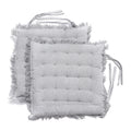Set of 2 Red Wine Cotton Chair Pad with Fringes Filling (16x16x1.2) - Sticky add to cart bar