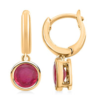 African Ruby 2.50 ctw Earrings in 14K YG Over Sterling Silver