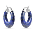 Green Aventurine Hoop Earrings in Stainless Steel 45.00 ctw - Sticky add to cart bar