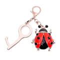 Black Austrian Crystal Enameled Ladybug Key Chain with Touchless Door Opener in Goldtone - Sticky add to cart bar
