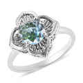 Galatea DavinChi Cut Collection 2.10 ctw Blue Topaz and Multi Gemstone Ring in Sterling Silver (Size 9.0) - Sticky add to cart bar