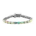 Premium Ethiopian Welo Opal Tennis Bracelet in Platinum Over Sterling Silver (6.50 In) 9.50 Grams 8.60 ctw - Sticky add to cart bar