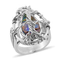 Abalone Shell Tree of Life Ring in Stainless Steel - Sticky add to cart bar