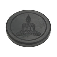 Shungite Polished Tile Buddha Round Tile 947.00 ctw