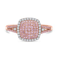 Luxoro 10K Rose Gold I3 Natural Pink and White Diamond Split Shank Ring 0.50 ctw - Sticky add to cart bar