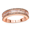 Natural Champagne Diamond Classic Band Ring in Sterling Silver - Sticky add to cart bar