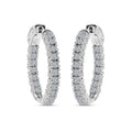 Moissanite Inside Out Hoop Earrings in Platinum Over Sterling Silver 7.15 Grams 1.50 ctw - Sticky add to cart bar