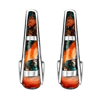 Santa Fe Style Spiny Turquoise 2.00 ctw Earrings in Sterling Silver