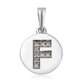 Lolos Exclusive Pick's Diamond Initial "A" Circle Pendant in Platinum Over Sterling Silver 0.07 ctw - Sticky add to cart bar