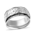 Sterling Silver Floral Spinner Band Ring 4.75 Grams - Sticky add to cart bar