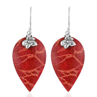 Sponge Coral Fancy Earrings in Sterling Silver